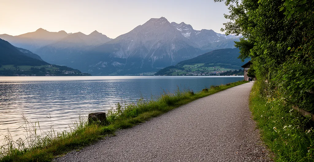 Promenade paisible au bord du lac à Talloires en fin de journée